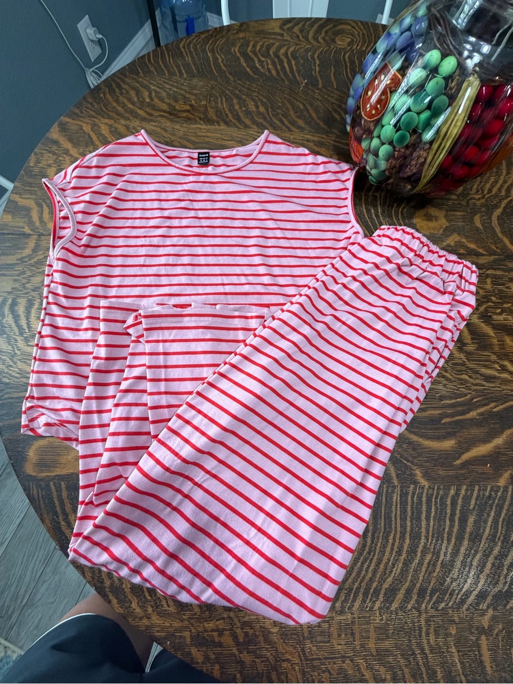 SHEIN Pink and Red Striped Pantsuit